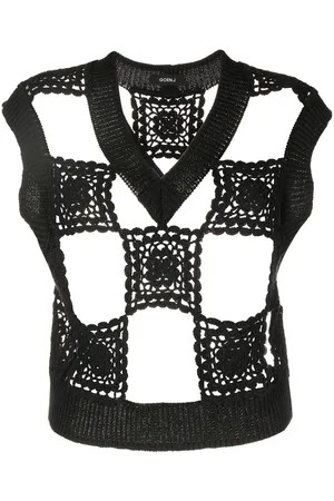 GOEN.J Crochet detail knitted vest