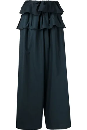 GOEN.J Layered ruffled wide-leg trousers