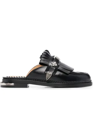 TOGA PULLA Fringe-trimmed slip-on mules