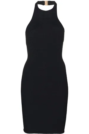 Hunza G Polly halterneck seersucker mini dress