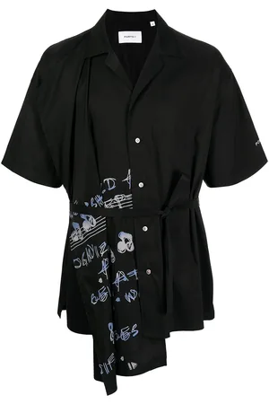 Ports V Graphic-print belted shirt