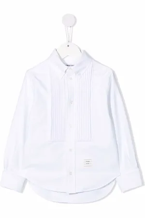 Thom Browne Pleated bib cotton shirt