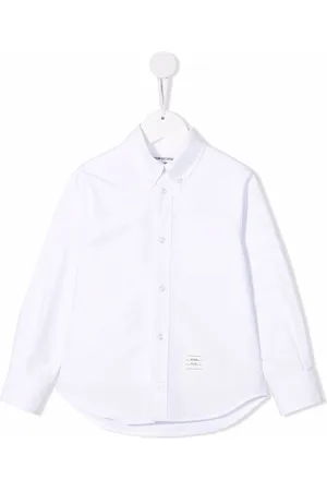 Thom Browne Logo-tag cotton shirt