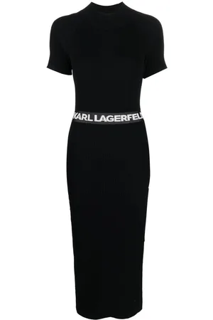 Karl Lagerfeld Logo-waist knitted dress