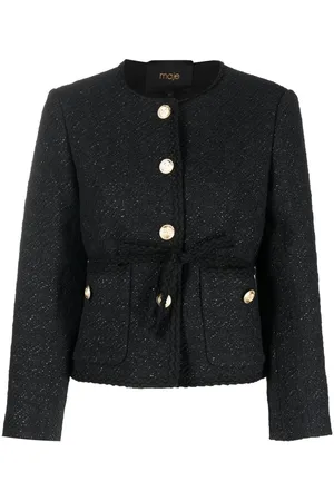 Maje Metallic-thread tweed jacket