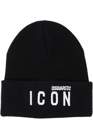 Dsquared2 Embroidered-logo ribbed-knit scarf
