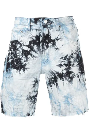 Purple Brand Jacquard Monogram tie-dye denim shorts