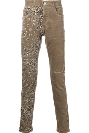 Purple Brand Corduroy bandana-print skinny jeans