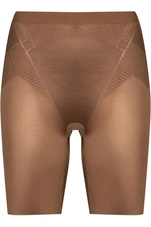 Spanx Curve Oncore high-waisted mid-thigh super firm shaping short in beige