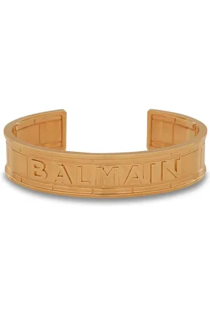 Balmain engraved-monogram Cuff Bracelet - Gold