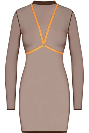 MAISON CLOSE Corps à Corps harness-detail sheer dress