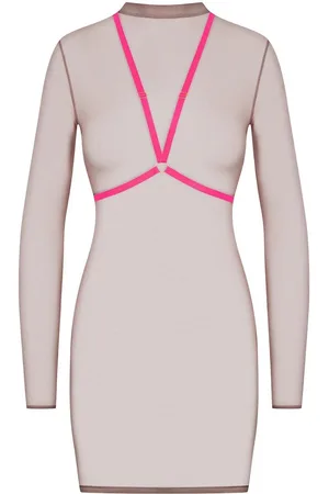 MAISON CLOSE Corps à Corps harness-detail sheer dress