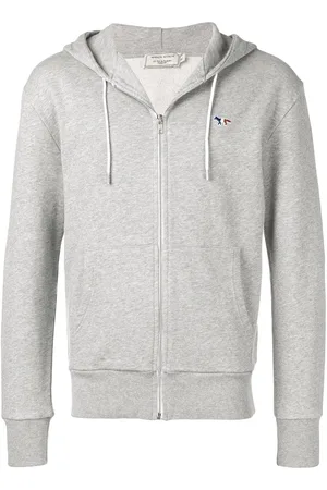 Maison Kitsuné Embroidered logo zipped hoodie