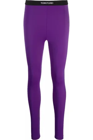 TOM FORD - Purple Embroidered Leggings