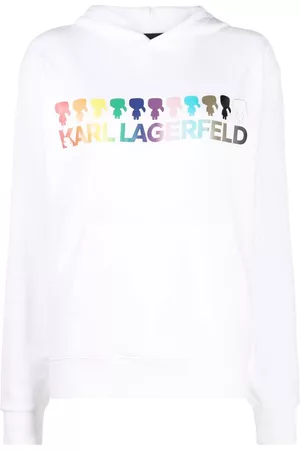 Karl Lagerfeld Tweed monogram-sleeve Hoodie - Farfetch