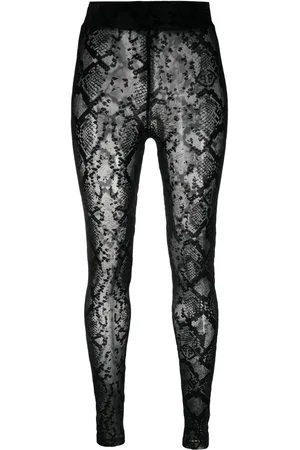 Philipp Plein Logo-embroidered high-waisted leggings