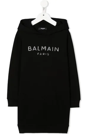 Balmain Logo print hoodie dress