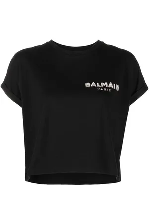 Balmain Sequin logo round neck T-shirt