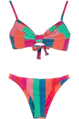 AMIR SLAMA Patchwork-print bikini