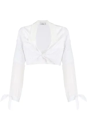 AMIR SLAMA Tie-front cropped shirt