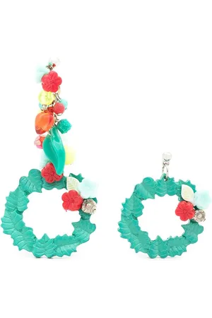 AMIR SLAMA Floral-appliqu?? asymmetric earrings
