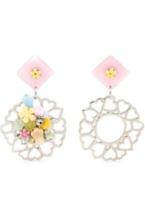 AMIR SLAMA Floral-appliqu?? drop earrings