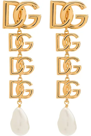Dolce & Gabbana DG Logo pearl-embellished earrings
