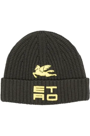 Etro Logo-embroidered ribbed-knit beanie