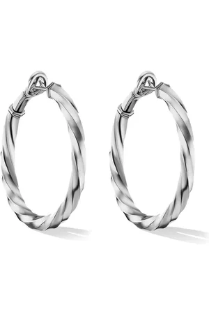 David Yurman Sterling Cable Edge hoop earrings (1.5in)