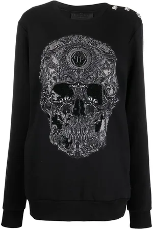 Philipp Plein Embroidered-skull crew neck sweatshirt