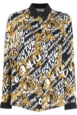 VERSACE Baroque graffiti-print shirt