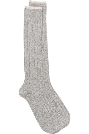 Brunello Cucinelli Contrast-trimmed cashmere socks