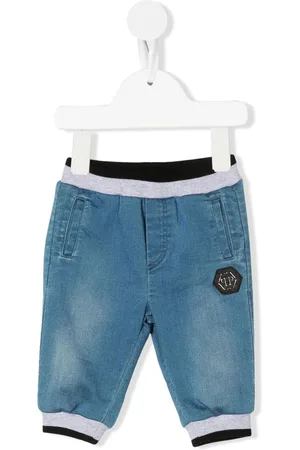 Philipp Plein Hexagon logo-plaque trousers