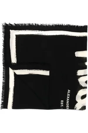 Alexander McQueen Logo print wool scarf