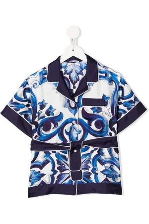 Dolce & Gabbana Majolica-print belted shirt