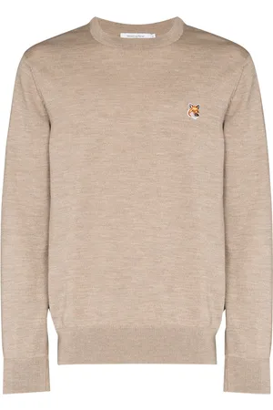 Maison Kitsuné Fox patch crew neck jumper