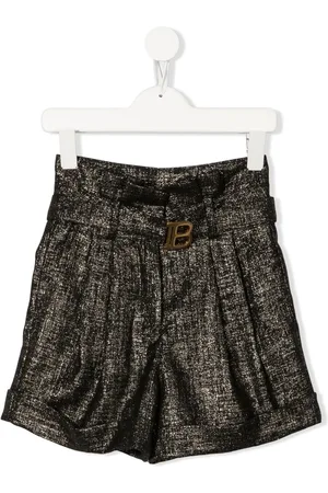 Balmain Metallic high-waisted shorts