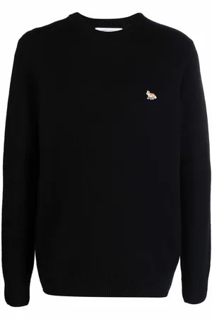 Maison Kitsuné Fox-appliqué wool jumper