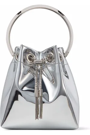 Jimmy Choo Bon Bon metallic-effect bucket bag
