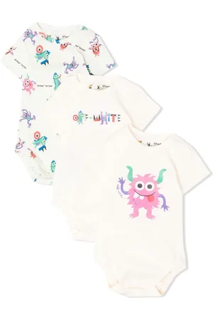 OFF-WHITE Cartoon-print three-pack babygrows