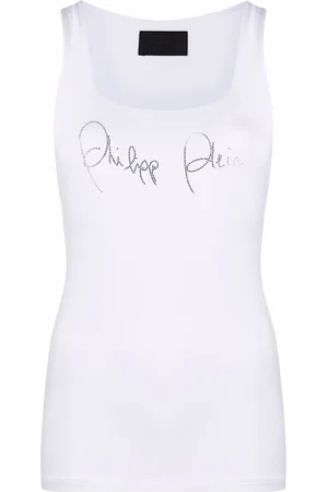Philipp Plein Rhinestone-logo tank top