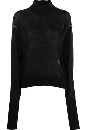 Maison Margiela Distressed high-neck jumper