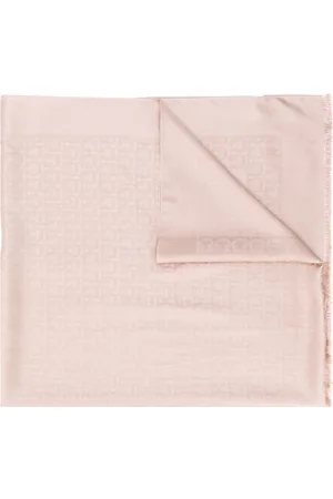 Salvatore Ferragamo Gancini-print frayed scarf