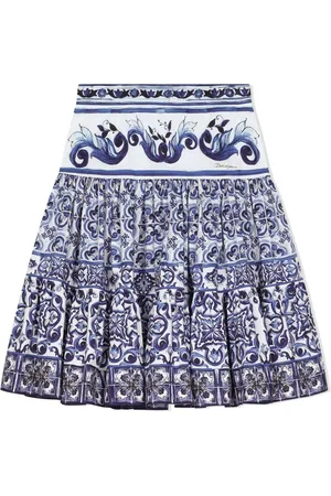 Dolce & Gabbana Majolica-print poplin skirt