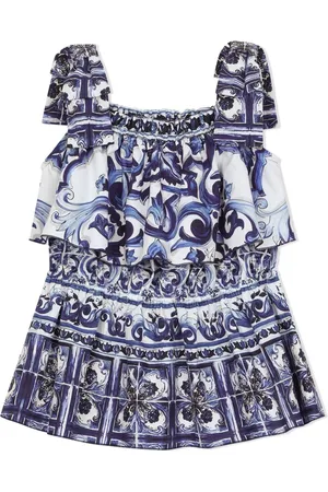 Dolce & Gabbana Majolica-print poplin top