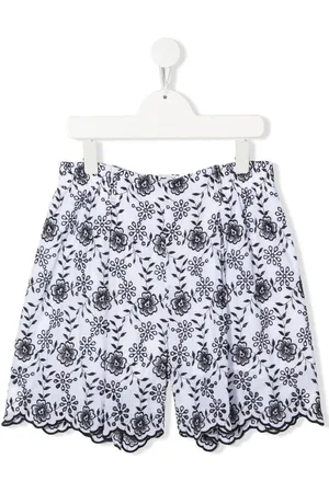 MONNALISA TEEN embroidered floral shorts