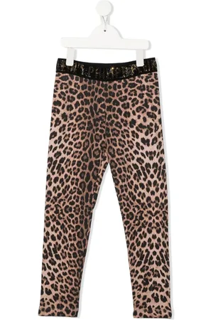 Philipp Plein Leopard-print logo-waist leggings