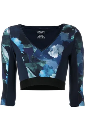 Marchesa Notte Abstract-pattern V-neck top