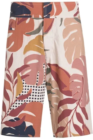 AMIR SLAMA Leaf-print swim shorts
