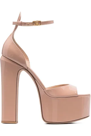 VALENTINO GARAVANI Tan-Go 155mm patent-leather pumps